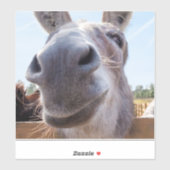 Comical Gray Smiling Donkey Aufkleber (Blatt)