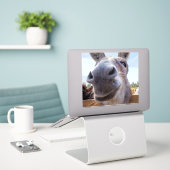 Comical Gray Smiling Donkey Aufkleber (Laptop auf Schreibtisch)