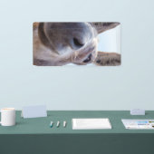 Comical Gray Smiling Donkey Banner (Messe)