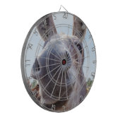 Comical Gray Smiling Donkey Dartscheibe (Vorderseite Links)