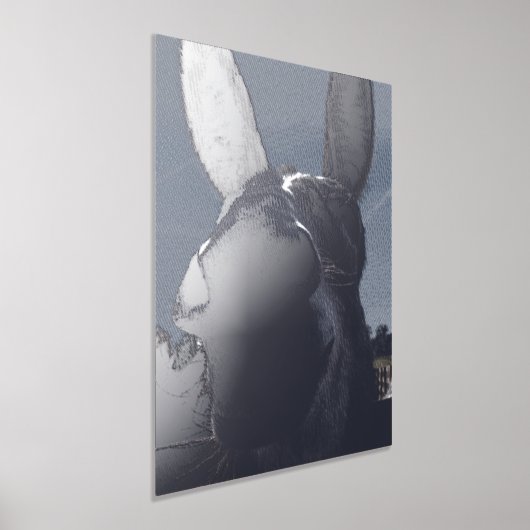 Comical Gray Smiling Donkey Foliendrucke (Ablage )