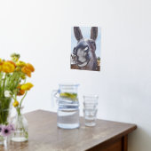 Comical Gray Smiling Donkey Foliendrucke (Ablage(Küche))