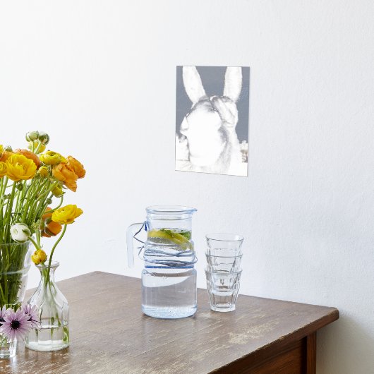 Comical Gray Smiling Donkey Foliendrucke (Ablage(Küche))