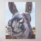 Comical Gray Smiling Donkey Foliendrucke (Vorderseite)