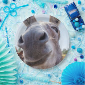 Comical Gray Smiling Donkey Pappteller (Party)
