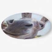 Comical Gray Smiling Donkey Pappteller (Schrägansicht)