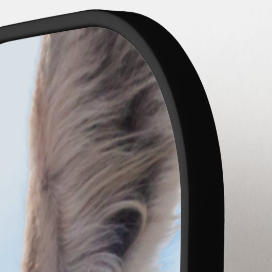 Comical Gray Smiling Donkey Pickleball Schläger (Linke Seite)