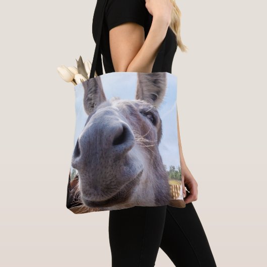 Comical Gray Smiling Donkey Tasche (Von Nahem)