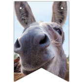 Comical Gray Smiling Donkey Wimpelkette (Zweite Fahne)