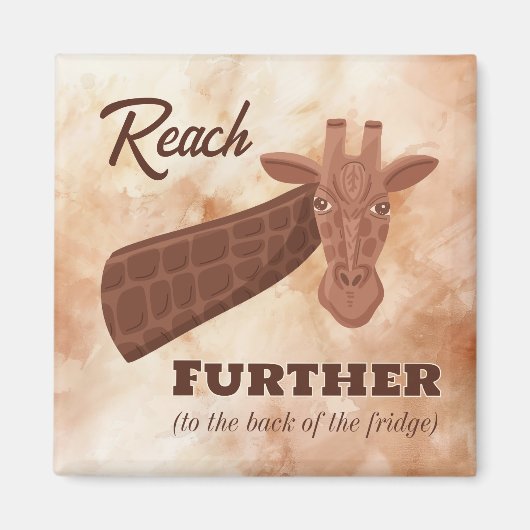 Comical hand gezeichnet Giraffe, weiter erreichen Magnet (Vorne)