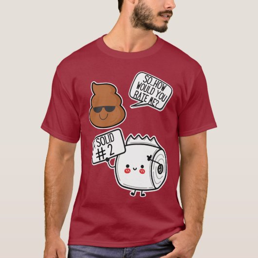 Comical Kack & WC Paper Rating Poo a Solid #2 T-Shirt (Vorderseite)