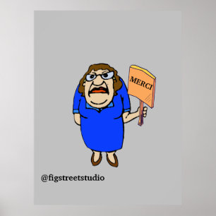 Comical Lady, Text hinzufügen, Drucken Poster