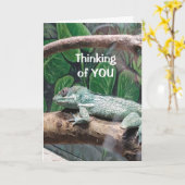 COMICAL LIZARD SAGT "GLÜCKLICHER GEBURTSTAG" KARTE (Gelbe Blume)