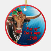 Comical Longhorn Kuh Weihnachtsschmuck (Vorne)