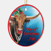 Comical Longhorn Kuh Weihnachtsschmuck (Links)