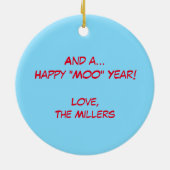 Comical Longhorn Kuh Weihnachtsschmuck (Hinten)