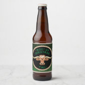 Comical Longhorn Steer Bierflaschenetikett (Vorderseite)