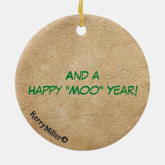 Comical Longhorn Steer Keramik Ornament (Hinten)