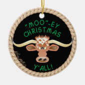 Comical Longhorn Steer Keramik Ornament (Vorne)