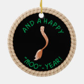 Comical Longhorn Steer Keramik Ornament (Hinten)