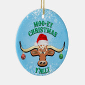 Comical Longhorn Steer Keramik Ornament (Rechts)