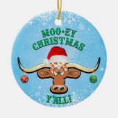 Comical Longhorn Steer Keramik Ornament (Vorne)