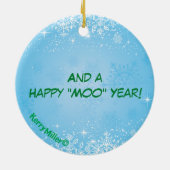 Comical Longhorn Steer Keramik Ornament (Hinten)