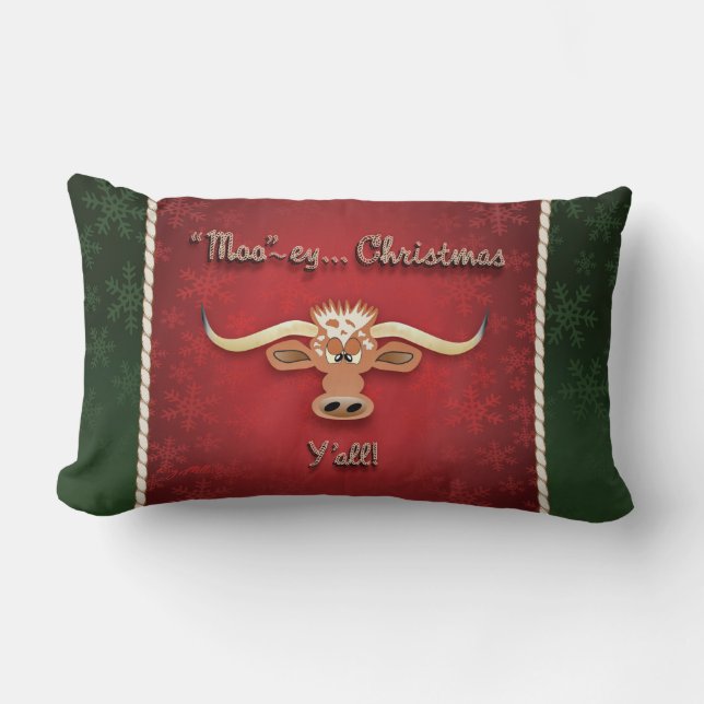 Comical Longhorn Steer Lendenkissen (Vorderseite)
