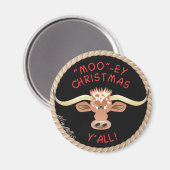 Comical Longhorn Steer Magnet (Vorderseite/Rückseite)