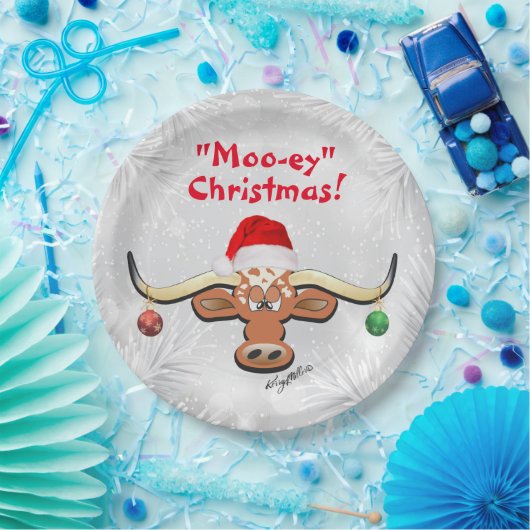 Comical Longhorn Steer Paper Plate Pappteller (Party)