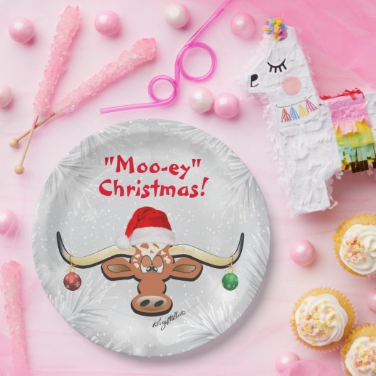Comical Longhorn Steer Paper Plate Pappteller (Party)