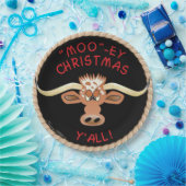 Comical Longhorn Steer Pappteller (Party)