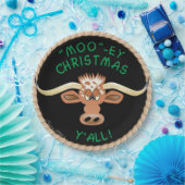 Comical Longhorn Steer Pappteller (Party)