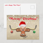 Comical Longhorn Steer Postcard Postkarte (Vorne/Hinten)