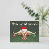 Comical Longhorn Steer Postcard Postkarte (Stehend Vorderseite)