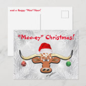Comical Longhorn Steer Postcard Postkarte (Vorne/Hinten)