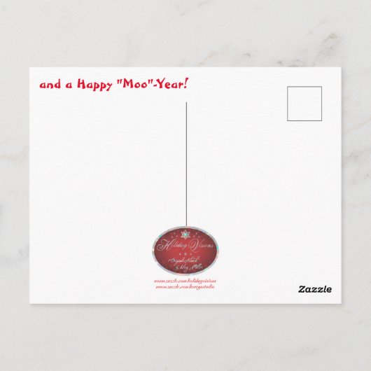 Comical Longhorn Steer Postcard Postkarte (Rückseite)