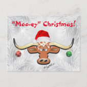 Comical Longhorn Steer Postcard Postkarte (Vorderseite)