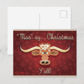 Comical Longhorn Steer Postkarte (Vorne/Hinten)