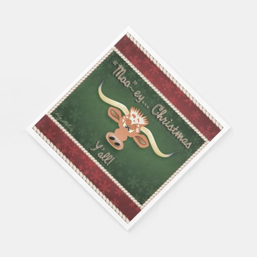 Comical Longhorn Steer Serviette (Ecke)