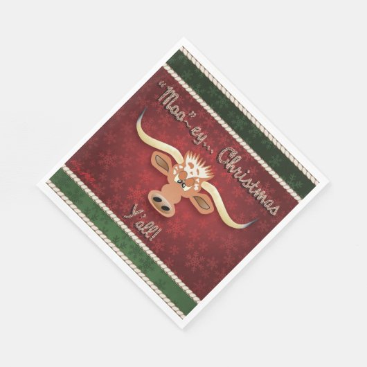 Comical Longhorn Steer Serviette (Ecke)