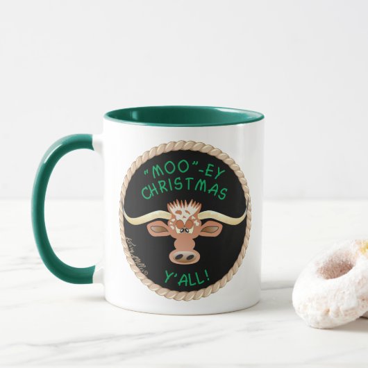 Comical Longhorn Steer Tasse (Mit Donut)