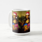 Comical Mona Lisa Santa Claus Kaffeetasse (Vorderseite Links)