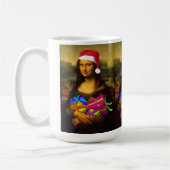 Comical Mona Lisa Santa Claus Kaffeetasse (Links)