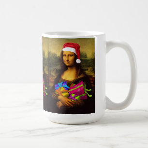 Comical Mona Lisa Santa Claus Kaffeetasse