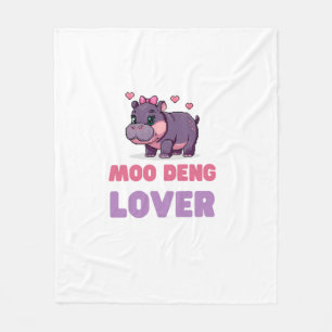 Comical MOO DENG LOVER Wild One Retro Gamer Hippo Fleecedecke