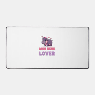 Comical MOO DENG LOVER Wild One Retro Gamer Hippo Schreibtischunterlage