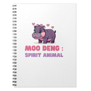 Comical MOO DENG SPIRIT ANIMAL Adventure Seeker Ou Notizblock