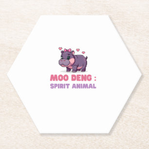 Comical MOO DENG SPIRIT ANIMAL Adventure Seeker Ou Untersetzer