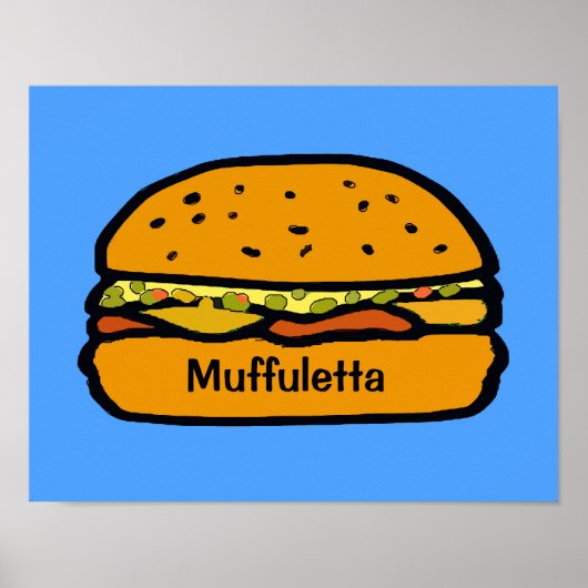 Comical Muffuletta Sandwich Poster (Vorne)